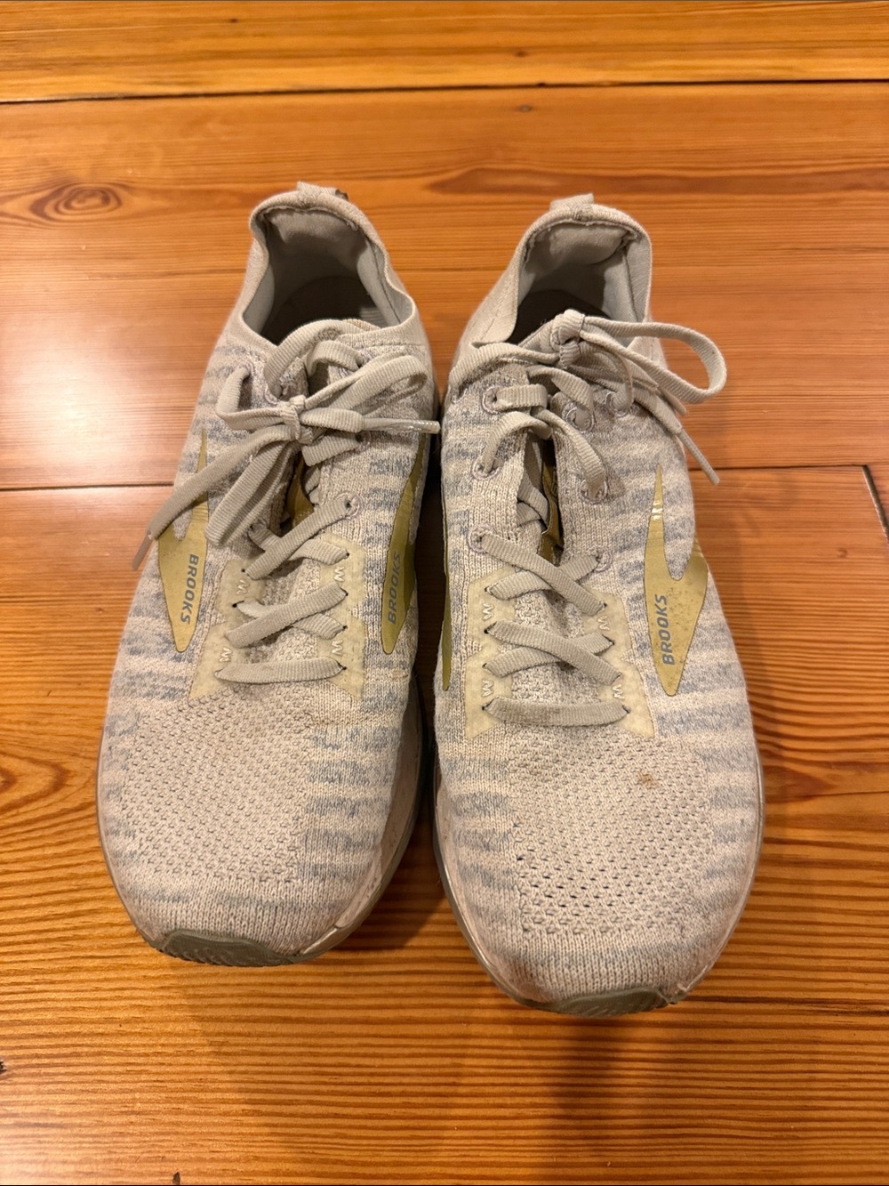 Brooks women’s Running Shoes - Light Gray with Gold Accents